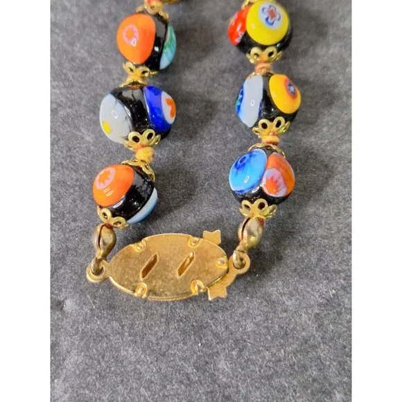 Vintage Original Murano Millefiori Art Glass Bead Necklace & Bracelet - Picture 15 of 16